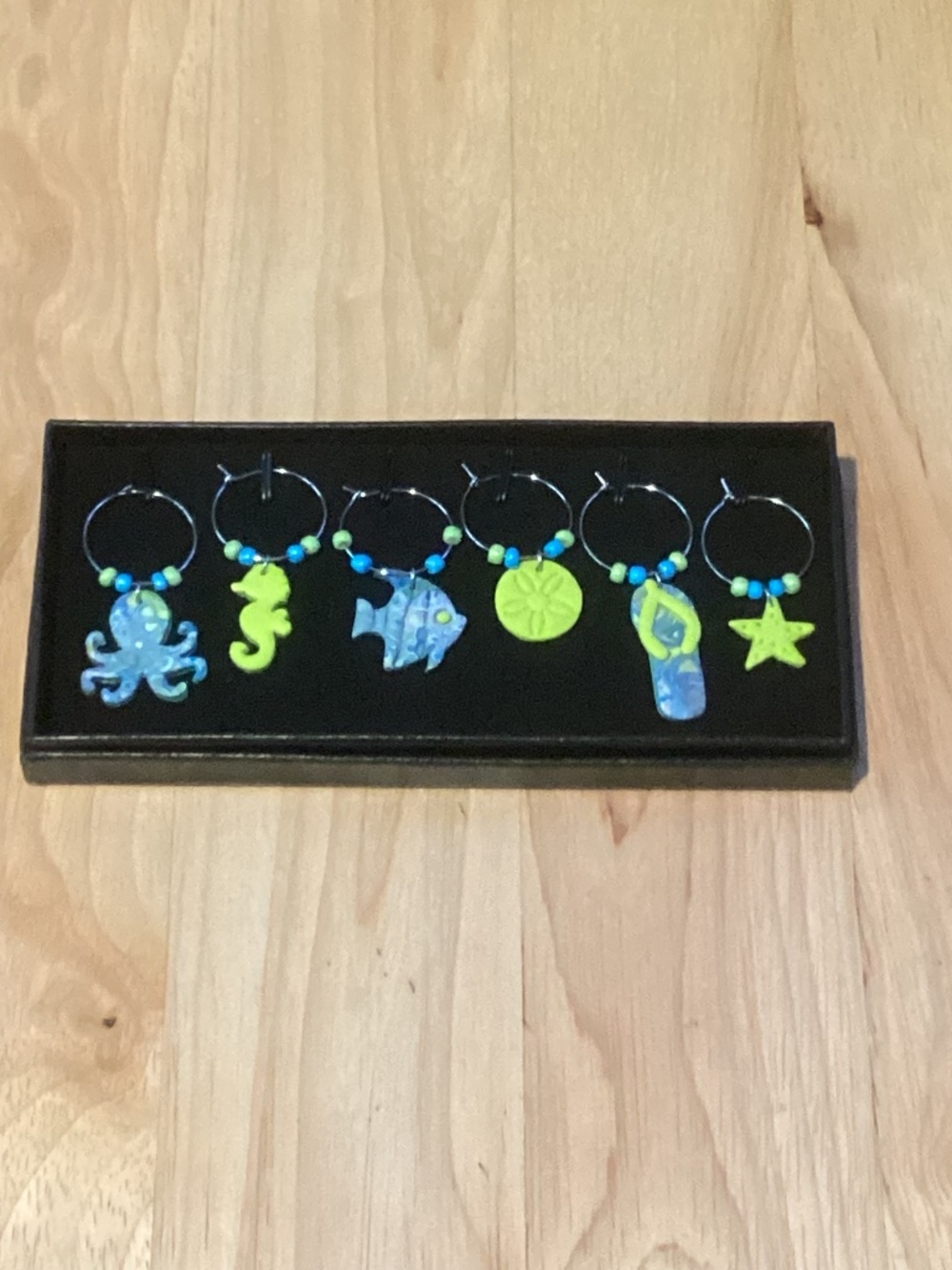 Handcrafted “Lime Green” Beach Themed Beverage Charms